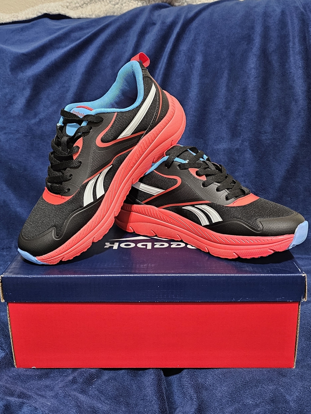 Reebok Black & Red Running Sneakers
